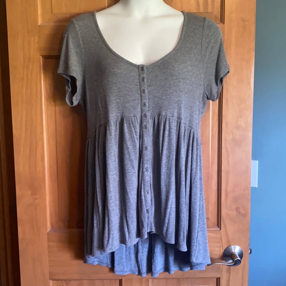 Torrid grey super soft babydoll top